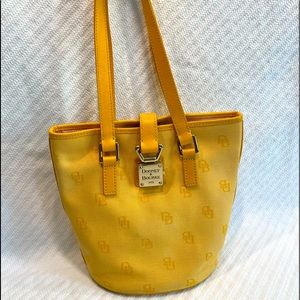 Dooney and Bourke Yellow Monogram Bucket bag